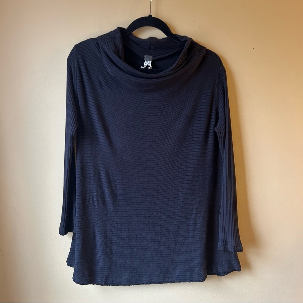 WE THE FREE FREE PEOPLE Ribbed Turtle Neck Long Sleeve Tunic Split Back Size M